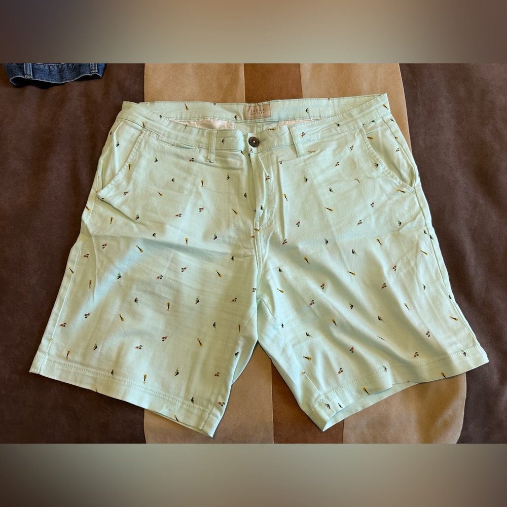 Jachs New York Bleeker fit men’s size 36 shorts pale green with dancer pattern